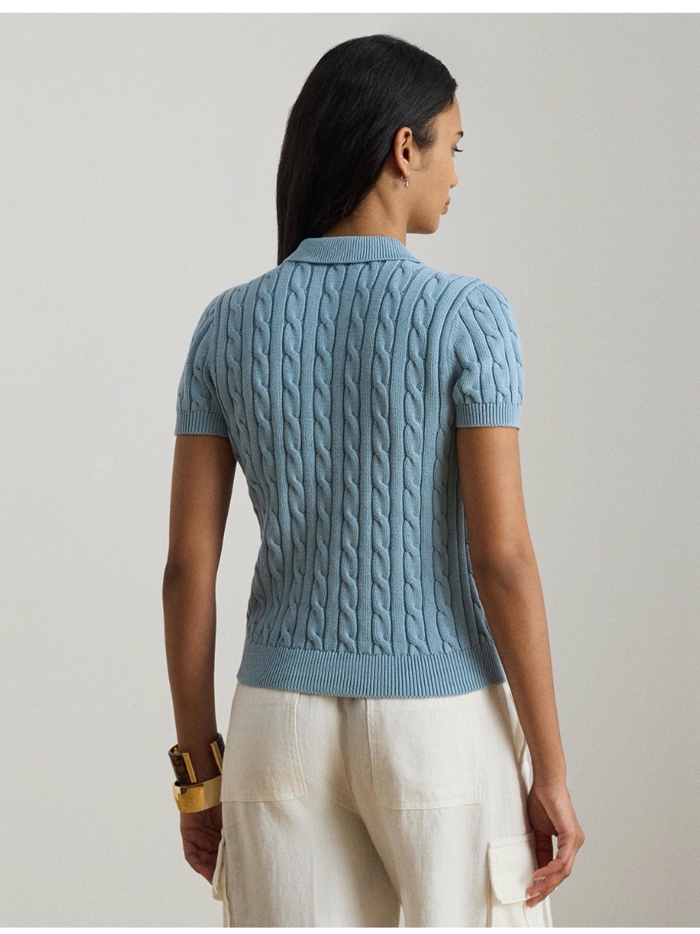 Lauren Ralph Lauren 
Women's Cable-Knit Polo Shirt - Picture 2 of 5